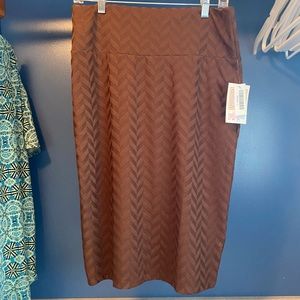 LuLaRoe Cassie - Brown Chevron Print